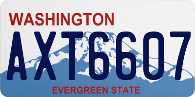 WA license plate AXT6607