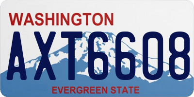 WA license plate AXT6608
