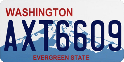 WA license plate AXT6609