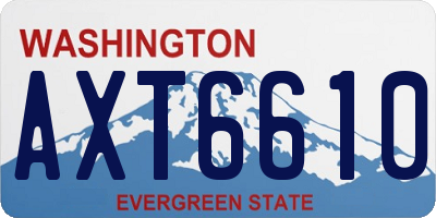 WA license plate AXT6610