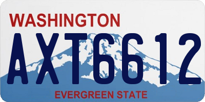 WA license plate AXT6612