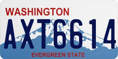 WA license plate AXT6614