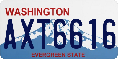 WA license plate AXT6616