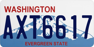 WA license plate AXT6617
