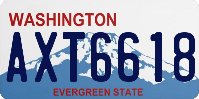 WA license plate AXT6618