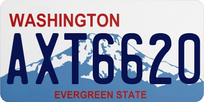 WA license plate AXT6620