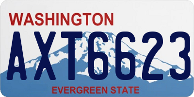 WA license plate AXT6623