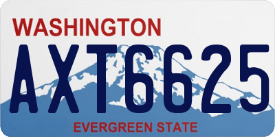 WA license plate AXT6625
