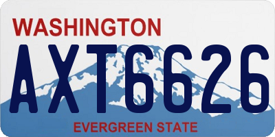 WA license plate AXT6626