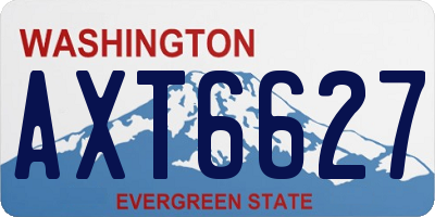WA license plate AXT6627