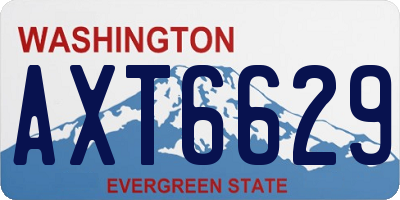 WA license plate AXT6629