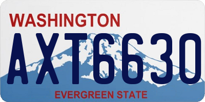 WA license plate AXT6630
