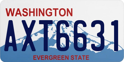 WA license plate AXT6631