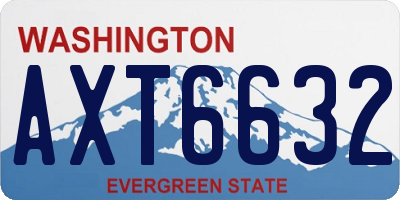 WA license plate AXT6632