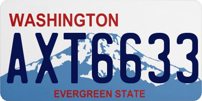 WA license plate AXT6633