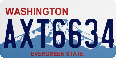 WA license plate AXT6634