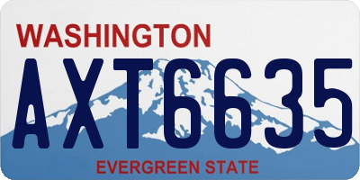 WA license plate AXT6635