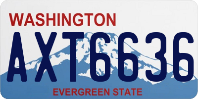 WA license plate AXT6636