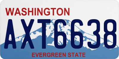 WA license plate AXT6638