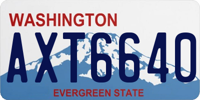 WA license plate AXT6640