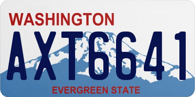 WA license plate AXT6641