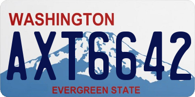 WA license plate AXT6642