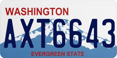 WA license plate AXT6643