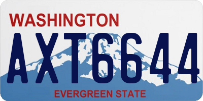 WA license plate AXT6644