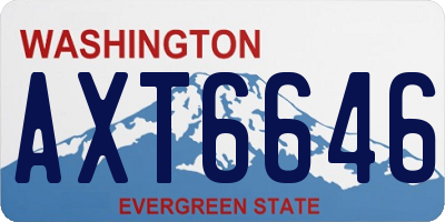 WA license plate AXT6646