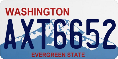 WA license plate AXT6652