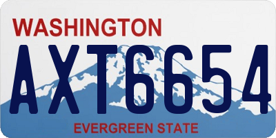 WA license plate AXT6654
