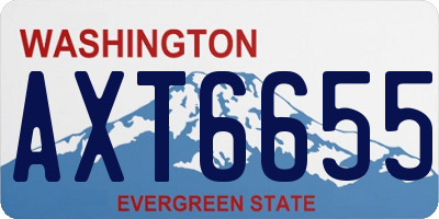 WA license plate AXT6655