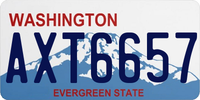 WA license plate AXT6657