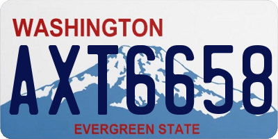WA license plate AXT6658