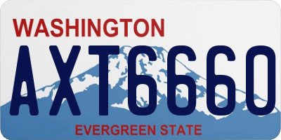WA license plate AXT6660