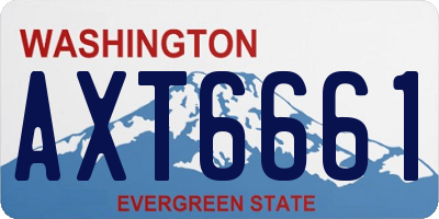 WA license plate AXT6661