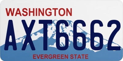 WA license plate AXT6662