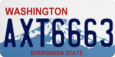 WA license plate AXT6663