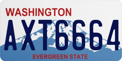 WA license plate AXT6664