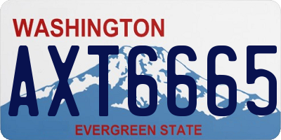 WA license plate AXT6665