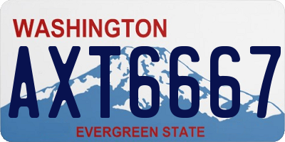 WA license plate AXT6667