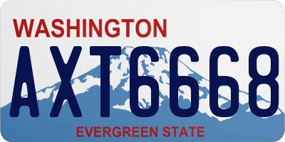 WA license plate AXT6668