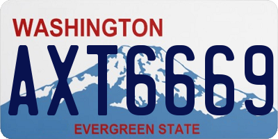 WA license plate AXT6669