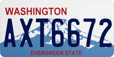 WA license plate AXT6672