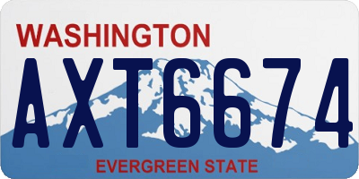 WA license plate AXT6674