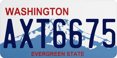 WA license plate AXT6675
