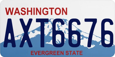 WA license plate AXT6676
