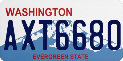 WA license plate AXT6680