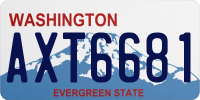 WA license plate AXT6681