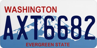 WA license plate AXT6682
